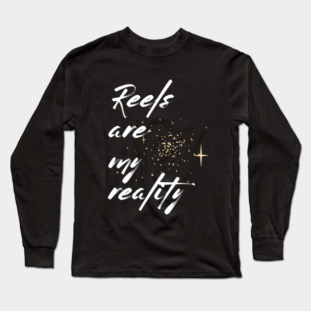 REELS ARE MY REALITY - BLACK AND WHITE GRAFFITI Long Sleeve T-Shirt by SureEtAlliste